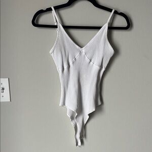 Princess Polly White Ribbed Women's bodysuit